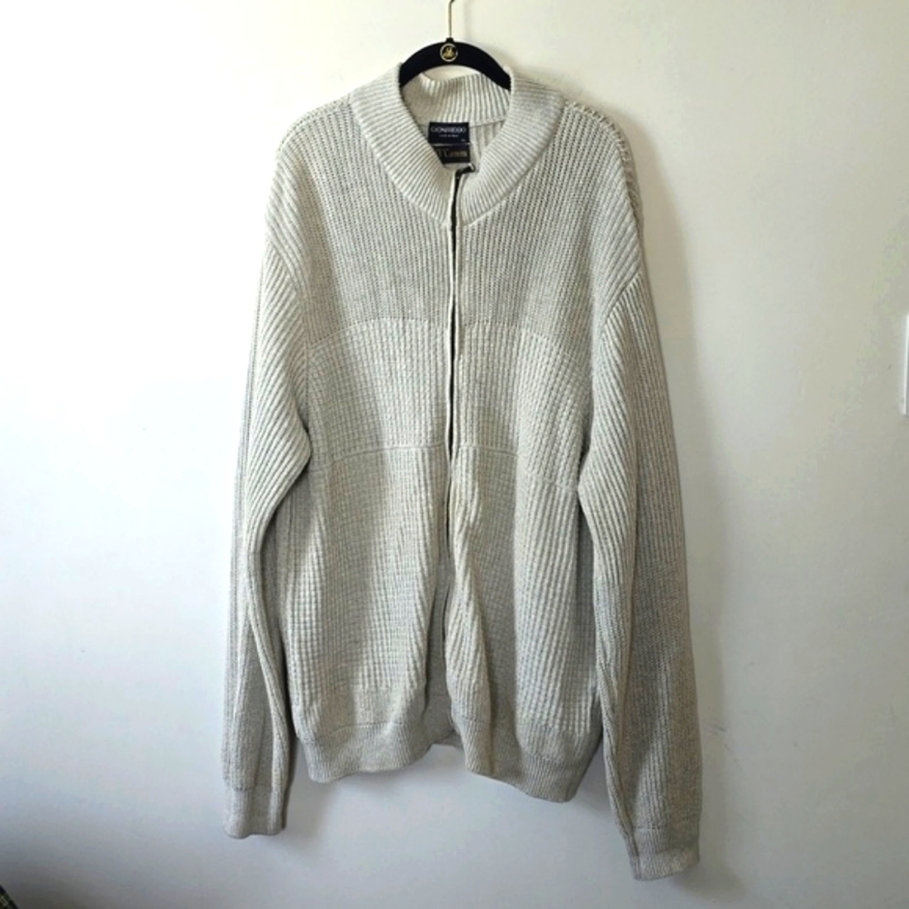 Gionfriddo Men's Cotton Knit Sweater Full Zip XL